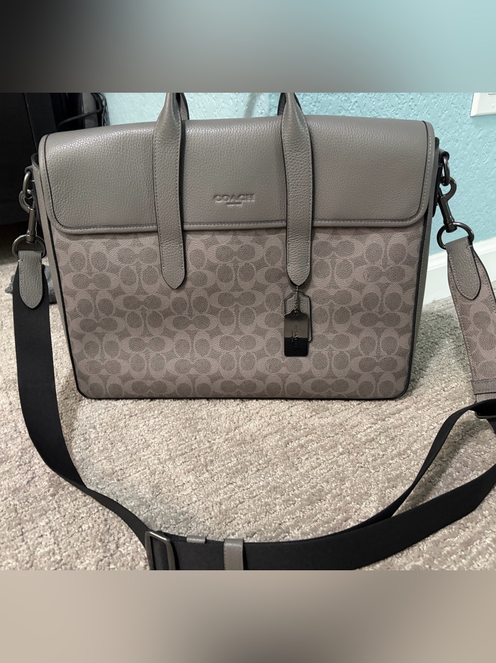 Coach Unisex Signature Briefcase in Grey